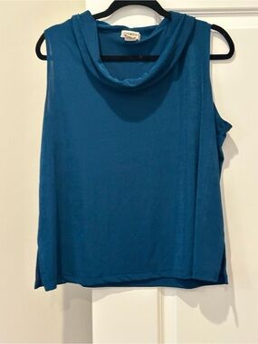 Notations Teal Sleeveless Cowl Neck Tank Top Size XL